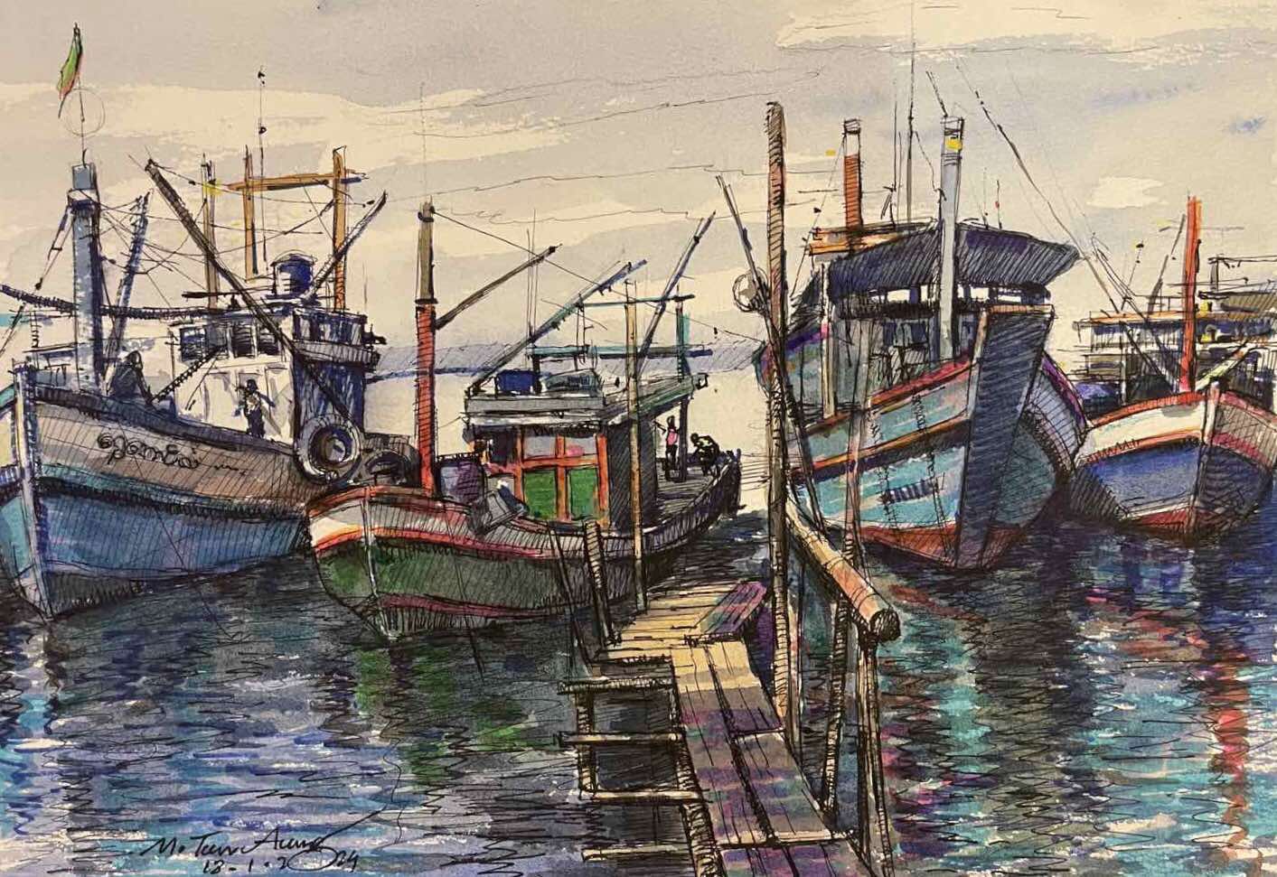 Fishing Boat At Harbor